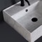 Marble Design Ceramic Wall Mounted or Vessel Double Sink With Counter Space